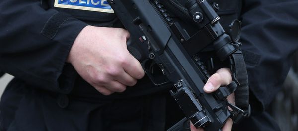 An armed police officer holds his weapon An armed police officer holds his weapon - Sputnik International