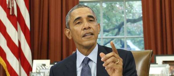 US President Barack Obama talks to the media before signing the Bipartisan Budget Act of 2015 in the Oval Office of the White House in Washington, DC on November 2, 2015 US President Barack Obama talks to the media before signing the Bipartisan Budget Act of 2015 in the Oval Office of the White House in Washington, DC on November 2, 2015 - Sputnik International