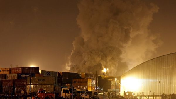 Smoke rises from chemical containers from logistic company Localfrio in Guaruja, Brazil, January 14, 2016 Smoke rises from chemical containers from logistic company Localfrio in Guaruja, Brazil, January 14, 2016 - Sputnik International