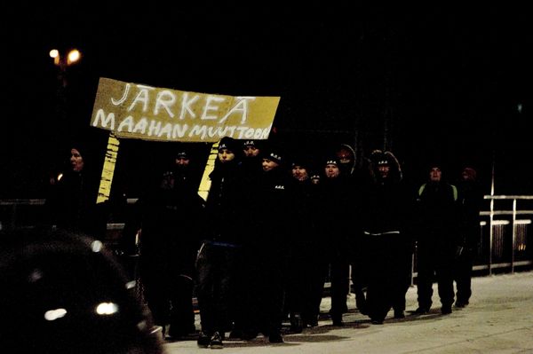 A group that call themselves the Soldiers of Odin demonstrate in Joensuu, Eastern Finland, January 8, 2016 - Sputnik International