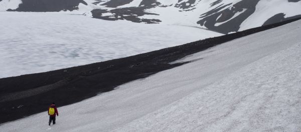 In this Jan. 24, 2015 photo, Peter Convey, an ecologist for the British Antarctic Survey, searches for samples on Deception Island, part of the South Shetland Islands archipelago in Antarctica - Sputnik International