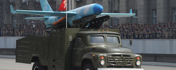 Zil-130 truck carrying a North Korean drone believed to be modeled on the US-made MQM-107D drone, at the military parade marking the 100th birthday of late North Korea founder Kim Il Sung in Pyongyang. April 15, 2012. - Sputnik International
