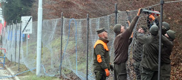 Austrian soldiers are building a fence to improve the procedure for arriving refugees at the border between Slovenian and Austria in Spielfeld, Austria, Tuesday, Dec. 8, 2015 - Sputnik International