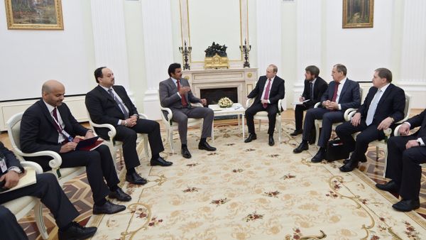 President Vladimir Putin meets with Qatar Emir Tamim bin Hamad Al-Thani President Vladimir Putin meets with Qatar Emir Tamim bin Hamad Al-Thani - Sputnik International