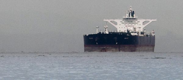 Malta-flagged Iranian crude oil supertanker Delvar is seen anchored off Singapore in this March 1, 2012 file photo Malta-flagged Iranian crude oil supertanker Delvar is seen anchored off Singapore in this March 1, 2012 file photo - Sputnik International
