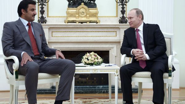 President Vladimir Putin meets with Qatar Emir Tamim bin Hamad Al-Thani President Vladimir Putin meets with Qatar Emir Tamim bin Hamad Al-Thani - Sputnik International