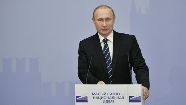 President Vladimir Putin attends 'Are Small Businesses a National Idea?' national forum - Sputnik International