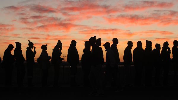 Some of the thousands of platinum mineworkers at Lonmin, Anglo American Platinum, mine in Marikana, South Africa - Sputnik International