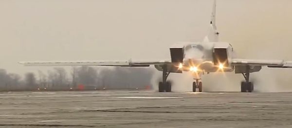Footage of a Russian Tu-22M3 taking off to attack terrorist targets in Syria Footage of a Russian Tu-22M3 taking off to attack terrorist targets in Syria - Sputnik International