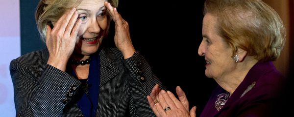 Former US Secretary of State Hillary Clinton (L) speaks with former Secretary of State Madeleine Albright after receiving the 2013 Lantos Human Rights Prize during a ceremony on Capitol Hill in Washington on December 6, 2013 Former US Secretary of State Hillary Clinton (L) speaks with former Secretary of State Madeleine Albright after receiving the 2013 Lantos Human Rights Prize during a ceremony on Capitol Hill in Washington on December 6, 2013 - Sputnik International