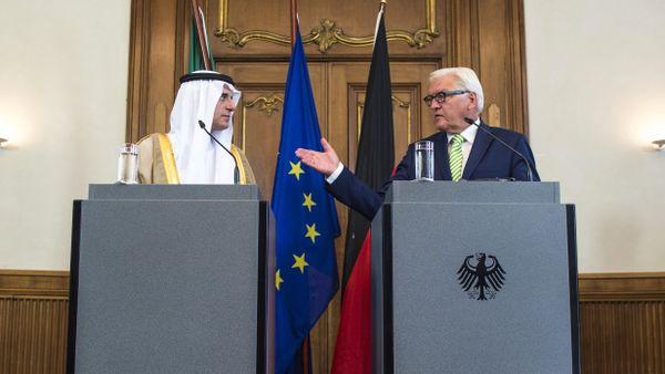 German Foreign Minister Frank-Walter Steinmeier (C, R) and his Saudi counterpart Adel Al-Jubeir (C, L) attend a press conference following talks at Villa Borsig, the official guest house of the foreign ministry, in Berlin on August 10, 2015 German Foreign Minister Frank-Walter Steinmeier (C, R) and his Saudi counterpart Adel Al-Jubeir (C, L) attend a press conference following talks at Villa Borsig, the official guest house of the foreign ministry, in Berlin on August 10, 2015 - Sputnik International