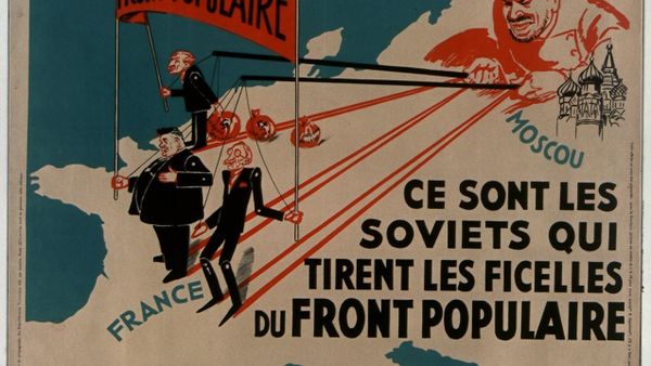 French propaganda poster from 1936 accusing the Soviet Union of meddling in France's domestic politics - Sputnik International
