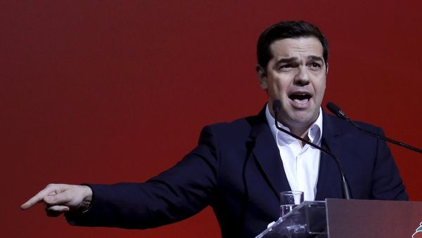 Greek Prime Minister Alexis Tsipras delivers a speech marking one year since he was first elected to power in Athens, Greece, January 24, 2016. Greek Prime Minister Alexis Tsipras delivers a speech marking one year since he was first elected to power in Athens, Greece, January 24, 2016. - Sputnik International