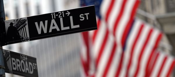 This file photo taken on January 07, 2016 shows a street sign at the corner of Wall and Broad Street across from the New York Stock Exchange This file photo taken on January 07, 2016 shows a street sign at the corner of Wall and Broad Street across from the New York Stock Exchange - Sputnik International