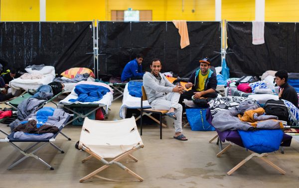 Refugees are seen in their temporary housing in a former hardware store in Hamburg, northern Germany. Refugees are seen in their temporary housing in a former hardware store in Hamburg, northern Germany. - Sputnik International