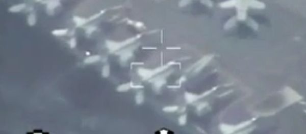 Iranian navy drone spying on the US navy aircraft carrier - Sputnik International