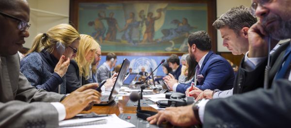 Jounalists attend a breifing at the United Nations Offices on the opening day of Syrian peace talks in Geneva Jounalists attend a breifing at the United Nations Offices on the opening day of Syrian peace talks in Geneva - Sputnik International