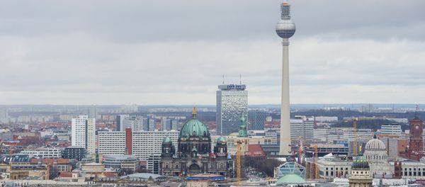 View of the Berlin skyline seen from Potsdamer Platz to Alexanderplatz, including the TV Tower, the Berlin Cathedral (R), the Berlin palace under construction and the city's town hall (Rotes Rathaus, R) View of the Berlin skyline seen from Potsdamer Platz to Alexanderplatz, including the TV Tower, the Berlin Cathedral (R), the Berlin palace under construction and the city's town hall (Rotes Rathaus, R) - Sputnik International