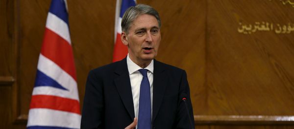 Britain's Foreign Secretary Philip Hammond speaks during a joint news conference with Jordan's Foreign Minister Nasser Judeh at the Foreign Ministry in Amman, Jordan, February 1, 2016 Britain's Foreign Secretary Philip Hammond speaks during a joint news conference with Jordan's Foreign Minister Nasser Judeh at the Foreign Ministry in Amman, Jordan, February 1, 2016 - Sputnik International