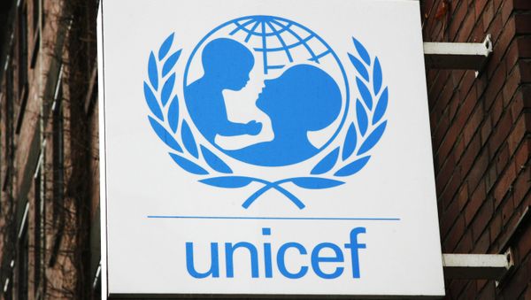 The UNICEF logo is seen at the German UNICEF headquarters in Cologne, Germany, on Feb. 5, 2008. The UNICEF logo is seen at the German UNICEF headquarters in Cologne, Germany, on Feb. 5, 2008. - Sputnik International