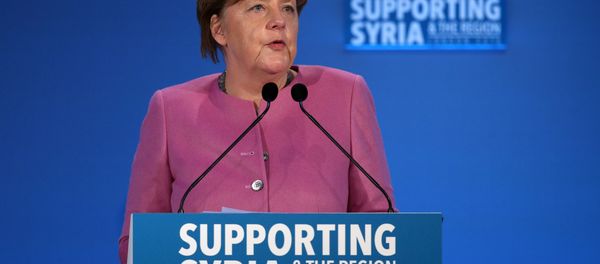 German Chancellor Angela Merkel speaks during a donor conference entitled 'Supporting Syria & The Region' at the QEII centre in central London on February 4, 2016. - Sputnik International
