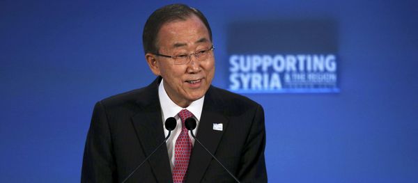 United Nations Secretary-General Ban Ki-moon speaks at the donors Conference for Syria in London, Britain February 4, 2016 - Sputnik International