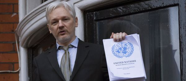 Julian Assange takes part in news conference via video link from Ecuadoran Embassy in London Julian Assange takes part in news conference via video link from Ecuadoran Embassy in London - Sputnik International