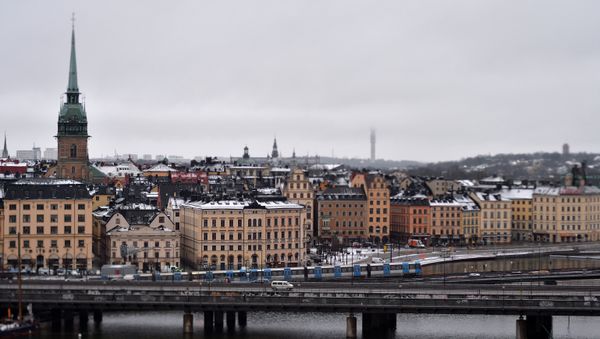 Stockholm metro train on a metro bridge. - Sputnik International