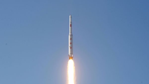 A North Korean long-range rocket is launched into the air at the Sohae rocket launch site in this undated photo released by North Korea's Korean Central News Agency (KCNA) in Pyongyang February 7, 2016. A North Korean long-range rocket is launched into the air at the Sohae rocket launch site in this undated photo released by North Korea's Korean Central News Agency (KCNA) in Pyongyang February 7, 2016. - Sputnik International