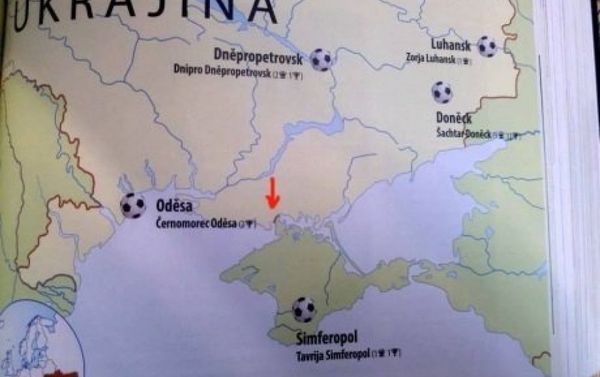 A football atlas published by Ottovo nakladatelství which depicts the Crimean Peninsula as part of Russia. A football atlas published by Ottovo nakladatelství which depicts the Crimean Peninsula as part of Russia. - Sputnik International