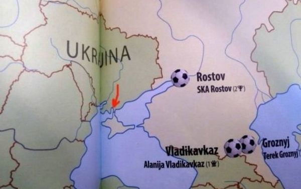 A football atlas published by Ottovo nakladatelství which depicts the Crimean Peninsula as part of Russia. A football atlas published by Ottovo nakladatelství which depicts the Crimean Peninsula as part of Russia. - Sputnik International