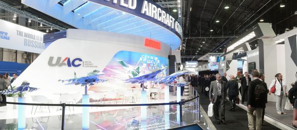 Exhibitor area of the United Aircraft Corporation (UAC) at the 51st International Paris Air Show - Le Bourget 2015 held at Le Bourget Exhibition Centre in France Exhibitor area of the United Aircraft Corporation (UAC) at the 51st International Paris Air Show - Le Bourget 2015 held at Le Bourget Exhibition Centre in France - Sputnik International