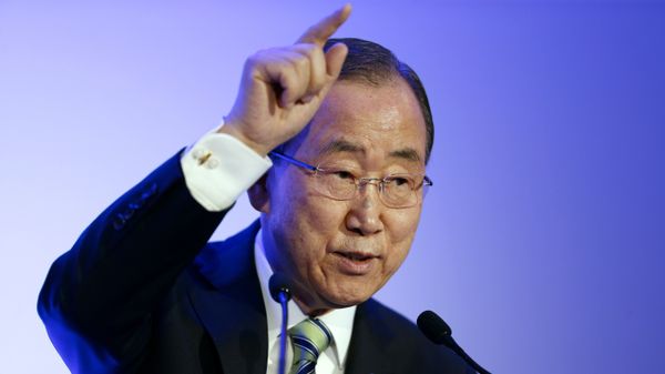 United Nations secretary general Ban Ki-moon delivers a speech during the Arctic/Svalbard presentation at the COP21 UN climate change conference in Le Bourget, northeast of Paris, on December 5, 2015 United Nations secretary general Ban Ki-moon delivers a speech during the Arctic/Svalbard presentation at the COP21 UN climate change conference in Le Bourget, northeast of Paris, on December 5, 2015 - Sputnik International