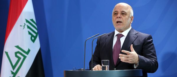 raqi Prime Minister Haider al-Abadi speaks at a joint press conference with German Chancellor after their meeting at the Chancellery in Berlin on February 11, 2016 raqi Prime Minister Haider al-Abadi speaks at a joint press conference with German Chancellor after their meeting at the Chancellery in Berlin on February 11, 2016 - Sputnik International
