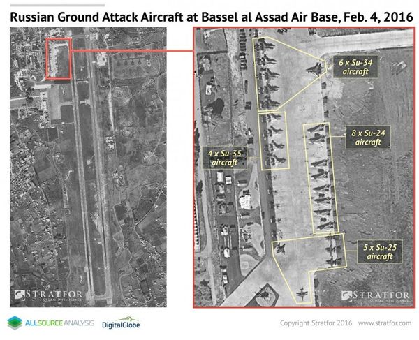 Russian Ground Attack Aircraft at Bassel al Assad Air Base [Hmeymim] Feb. 4, 2016 - Sputnik International