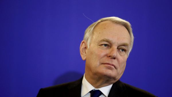 Newly-appointed French Foreign Minister Jean-Marc Ayrault reacts as he attends a news conference during the official handover ceremony at the Quai d'Orsay, Ministry of Foreign Affairs, in Paris, France, February 12, 2016. Newly-appointed French Foreign Minister Jean-Marc Ayrault reacts as he attends a news conference during the official handover ceremony at the Quai d'Orsay, Ministry of Foreign Affairs, in Paris, France, February 12, 2016. - Sputnik International