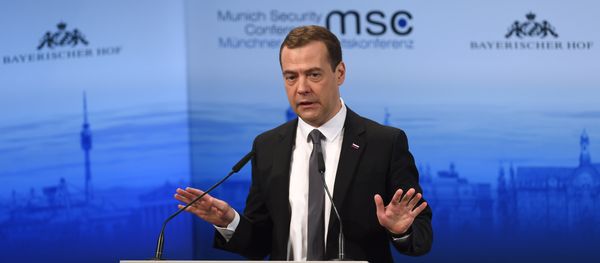 Russian Prime Minister Dmitry Medvedev speaks during a panel discussion at the second day of the 52nd Munich Security Conference (MSC) in Munich, southern Germany, on February 13, 2016 - Sputnik International