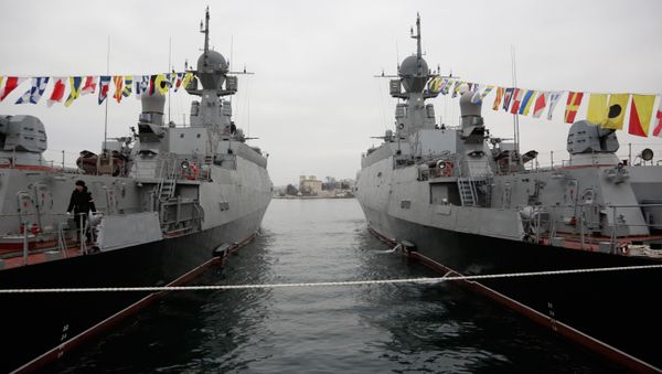 Flags raised at Russian Navy's new ships Zelyony Dol and Serpukhov Flags raised at Russian Navy's new ships Zelyony Dol and Serpukhov - Sputnik International