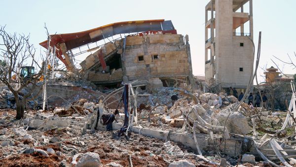 Rubble of a hospital supported by Doctors Without Borders (MSF) near Maaret al-Numan, in Syria's northern province of Idlib. - Sputnik International