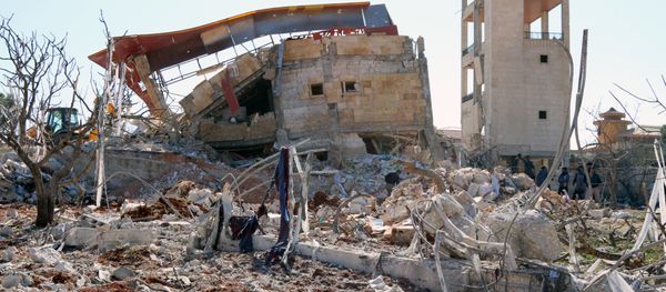 Rubble of a hospital supported by Doctors Without Borders (MSF) near Maaret al-Numan, in Syria's northern province of Idlib. Rubble of a hospital supported by Doctors Without Borders (MSF) near Maaret al-Numan, in Syria's northern province of Idlib. - Sputnik International