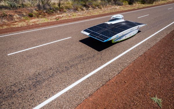 The Punch Powertrain Solar Team car from Belgium competes during the second day of the 2015 World Solar Challenge near Elliott, Australia. (File) - Sputnik International