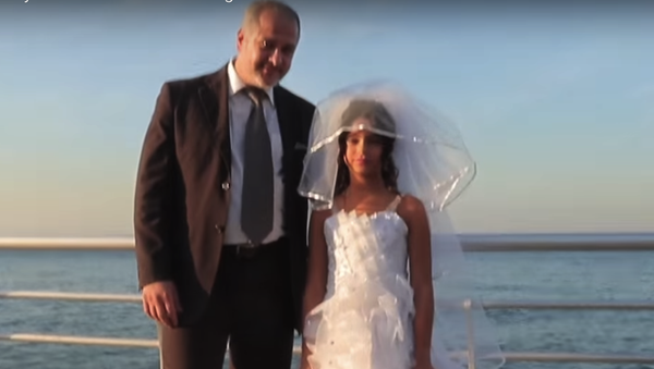 Screenshot from a video campaign depicting a child marriage in Lebanon Screenshot from a video campaign depicting a child marriage in Lebanon - Sputnik International