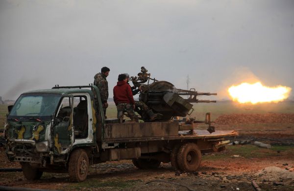 Forces loyal to Syrian President Bashar Assad fire towards Daesh terrorists south of the town of Al-Bab, in the northern province of Aleppo. file photo Forces loyal to Syrian President Bashar Assad fire towards Daesh terrorists south of the town of Al-Bab, in the northern province of Aleppo. file photo - Sputnik International