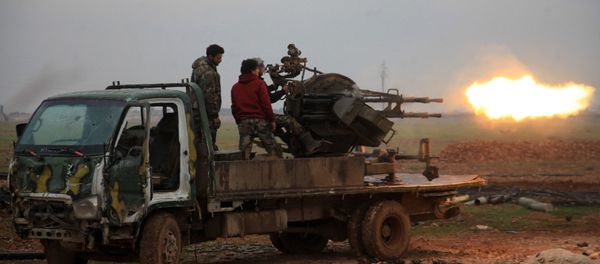 Forces loyal to Syrian President Bashar Assad fire towards Daesh terrorists south of the town of Al-Bab, in the northern province of Aleppo. file photo Forces loyal to Syrian President Bashar Assad fire towards Daesh terrorists south of the town of Al-Bab, in the northern province of Aleppo. file photo - Sputnik International