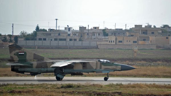 MiG-23 aircraft of the Syrian Air Force at the Hama airbase near the city of Hama, Syria's Hama Province MiG-23 aircraft of the Syrian Air Force at the Hama airbase near the city of Hama, Syria's Hama Province - Sputnik International