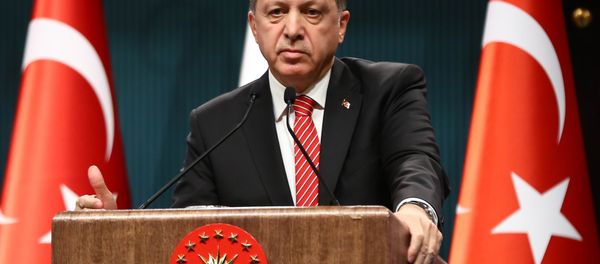 Turkish President Recep Tayyip Erdogan addresses a joint press conference with Yemen's president at the presidential complex in Ankara on February 16, 2016. - Sputnik International