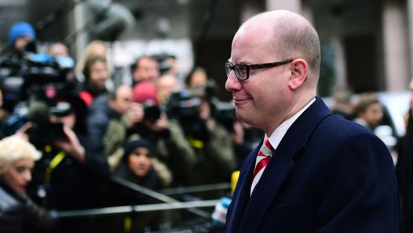 Czech Republic's Prime minister Bohuslav Sobotka arrives for an EU summit meeting, at the European Union headquarters in Brussels, on February 18, 2016 - Sputnik International