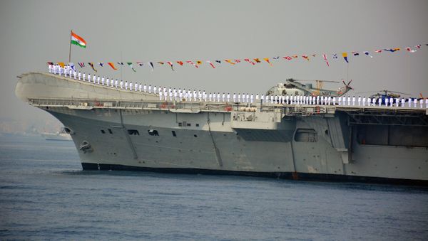 Indian Navy personnel stand on the INS Viraat, a centaur-class aircraft carrier (File) Indian Navy personnel stand on the INS Viraat, a centaur-class aircraft carrier (File) - Sputnik International