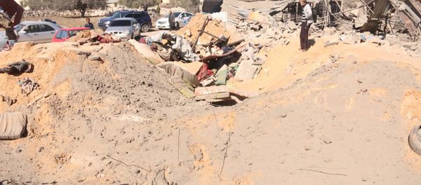 A view shows damage at the scene after an airstrike by U.S. warplanes against Islamic State in Sabratha, Libya, in this February 19, 2016 handout picture A view shows damage at the scene after an airstrike by U.S. warplanes against Islamic State in Sabratha, Libya, in this February 19, 2016 handout picture - Sputnik International