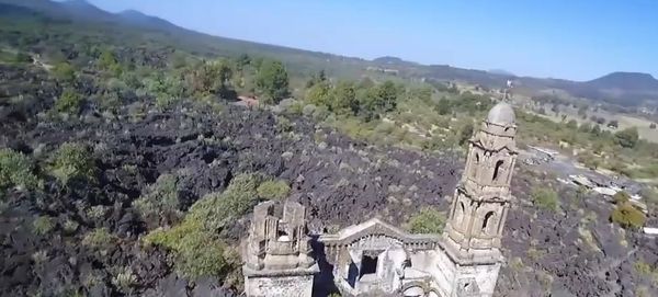 Mexico: Drone offers unique look at Paricutin's lonely cathedral - Sputnik International